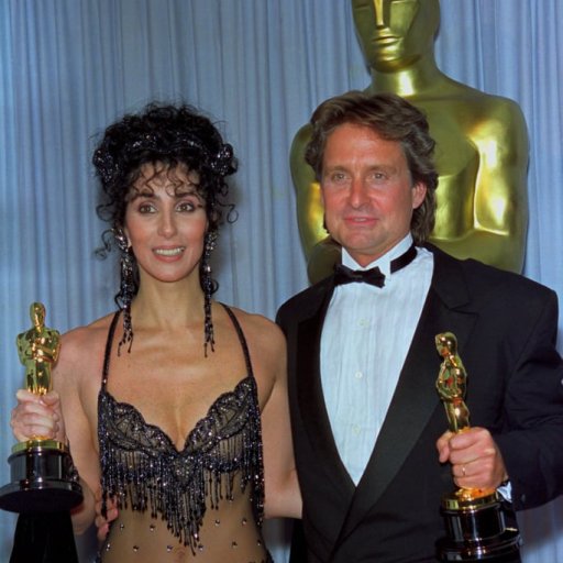 Oscar-1988. Cher and Michael Douglas