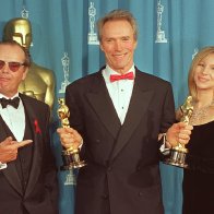 Oscar-1993. Jack-Nicholson and Barbra Streisand with Clint Eastwood