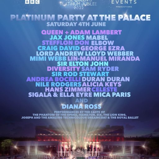 Queen   Adam Lambert на платиновом юбилее королевы 4.06.22. 25